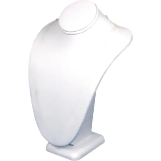 Necklace Bust White Leather Jewelry Showcase Display {1}