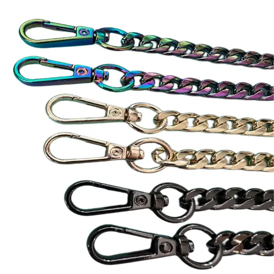 Metal Chain Bag Strap With Swivel Hook Connector Gun metal {4}