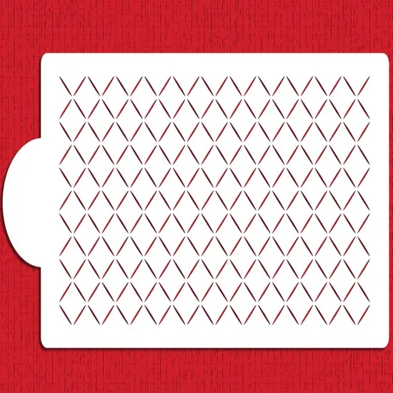 Zoe Clark (2 cm) Diamond Netting Cake Stencil Side | C1040 by Designer Stencils | Cake Decorating Tools | Baking Stencils for Royal Icing, Airbrush, Dusting Powder | Reusable Plastic Food Grade Stencil for Cakes | Easy to Use & Clean Cake Stencil {2}