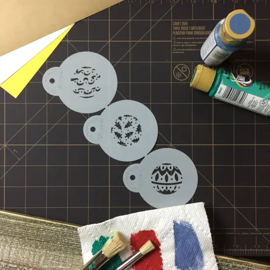 Mini Christmas Balls Cookie & Cupcake Stencils | C244 by Designer Stencils | Cookie Decorating Tools | Baking Stencils for Royal Icing, Airbrush, Dusting Powder | Reusable Plastic Food Grade Stencil for Cookies | Easy to Use & Clean Cookie Stencil {5}