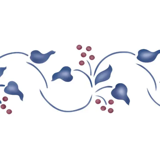 Colonial Leaves and Berries Wall Stencil | 038 by Designer Stencils | Floral Stencils | Reusable Art Craft Stencils for Painting on Walls, Canvas, Wood | Reusable Plastic Paint Stencil for Home Makeover | Easy to Use & Clean Art Stencil {2}