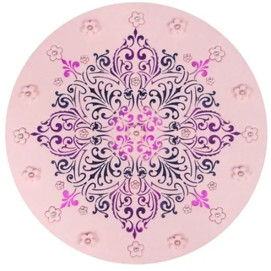 Fleur De Lis Circle Cake Stencil | C238 by Designer Stencils | Cake Decorating Tools | Baking Stencils for Royal Icing, Airbrush, Dusting Powder | Reusable Plastic Food Grade Stencil for Cakes | Easy to Use & Clean Cake Stencil {2}