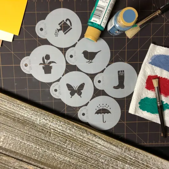 Spring Season Cookie & Cupcake Top Stencil Set | C1034 by Designer Stencils | Cookie Decorating Tools | Baking Stencils for Royal Icing, Airbrush, Dusting Powder | Reusable Plastic Food Grade Stencil for Cookies | Easy to Use & Clean Cookie Stencil {3}