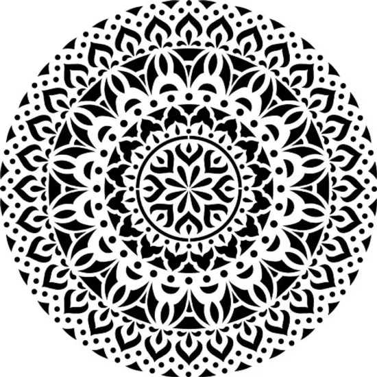 Shanti Mandala Embossing 12 x 12 Stencil | FS029 by Designer Stencils | Mandala & Medallion Stencils | Reusable Stencil for Painting on Wood, Wall, Tile, Canvas, Paper, Fabric, Furniture, Floor | Stencil for Home Makeover | Easy to Use & Clean {1}