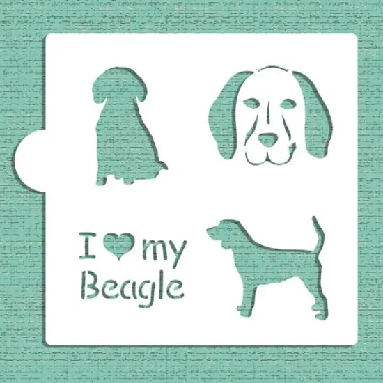 I Love My Beagle Cookie & Craft Stencil | CM017 by Designer Stencils | Cookie Decorating Tools | Baking Stencils for Royal Icing, Airbrush, Dusting Powder | Craft Stencils for Canvas, Paper, Wood | Reusable Food Grade Stencil {1}