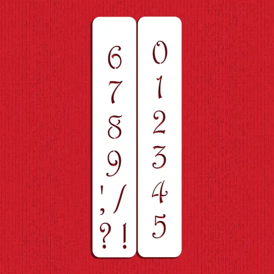 1.25-Inch Contemporary Numbers Cake Stencils | C138 by Designer Stencils | Cake Decorating Tools | Baking Stencils for Royal Icing, Airbrush, Dusting Powder | Reusable Plastic Food Grade Stencil for Cakes | Easy to Use & Clean Cake Stencil {1}
