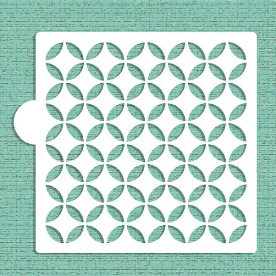 Modern Circle Cookie & Craft Stencil | CM001 by Designer Stencils | Cookie Decorating Tools | Baking Stencils for Royal Icing, Airbrush, Dusting Powder | Craft Stencils for Canvas, Paper, Wood | Reusable Food Grade Stencil | Easy to Use & Clean {1}