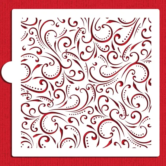 Swirls and Dots All Over Print Stencil | C1032 by Designer Stencils | Cake Decorating Tools | {2}