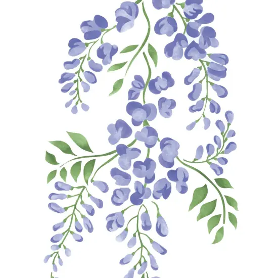 Small Wisteria Wisp Wall Stencil | 2412 by Designer Stencils | Floral Stencils | Reusable Art Craft Stencils for Painting on Walls, Canvas, Wood | Reusable Plastic Paint Stencil for Home Makeover | Easy to Use & Clean Art Stencil {2}