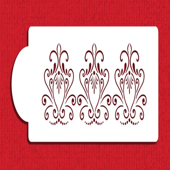 Princess Lace Cake Stencil #1 | C415 by Designer Stencils | Cake Decorating Tools | Baking Stencils for Royal Icing, Airbrush, Dusting Powder | Reusable Plastic Food Grade Stencil for Cakes | Easy to Use & Clean Cake Stencil {1}
