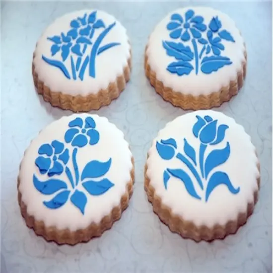 Small Botanical Flowers Cookie Stencils | C352 by Designer Stencils | Cookie Decorating Tools | {2}