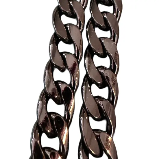 Metal Chain Bag Strap With Swivel Hook Connector Gun metal {1}