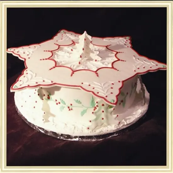 Holly Side Cake Stencil | C057 by Designer Stencils | Cake Decorating Tools | Baking Stencils for Royal Icing, Airbrush, Dusting Powder | Reusable Plastic Food Grade Stencil for Cakes | Easy to Use & Clean Cake Stencil {2}