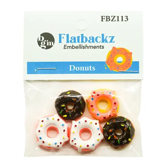 Buttons Galore Flatback Embellishments for Crafts - Donuts - 15 Pieces {3}