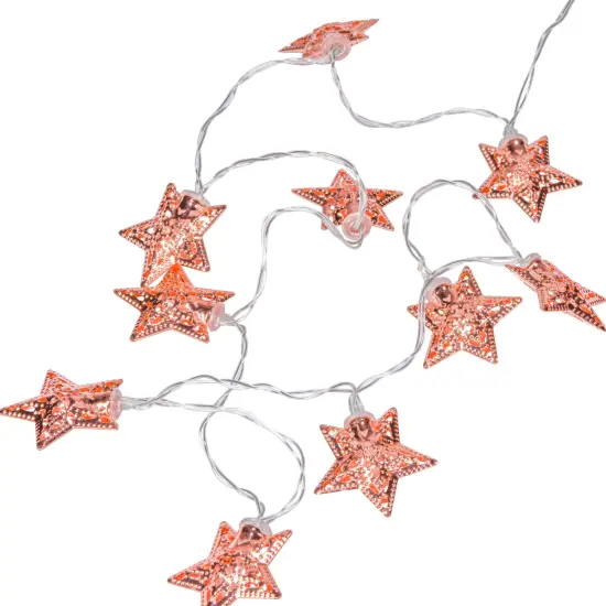Perfect Holiday 10 LED Rose Gold Star String Light - Battery Operated {1}