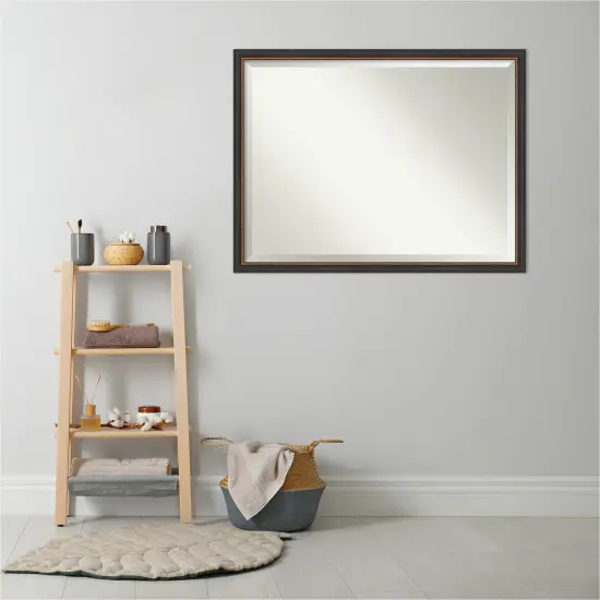 Beveled Wood Bathroom Wall Mirror, Ashton Black Frame {5}