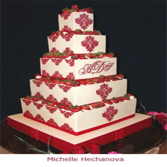 Damask Cake Stencil Tier #3 | C403 by Designer Stencils | Cake Decorating Tools | Baking Stencils for Royal Icing, Airbrush, Dusting Powder | Reusable Plastic Food Grade Stencil for Cakes | Easy to Use & Clean Cake Stencil {2}