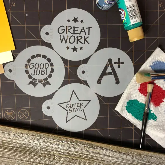 School Days Cookie Stencil Set | C1018 by Designer Stencils | Cookie Decorating Tools | {4}