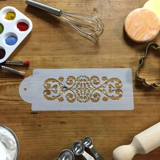 Ornate Scroll Cake Stencil | C101 by Designer Stencils | Cake Decorating Tools | {4}