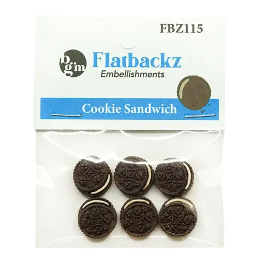 Buttons Galore Flatback Embellishments for Crafts - Cookie Sandwich - 18 Pieces {3}