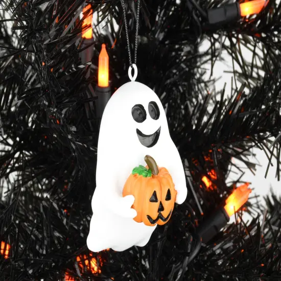Tree Buddees Cute Friendly Ghost with Pumpkin Halloween Ornament {2}
