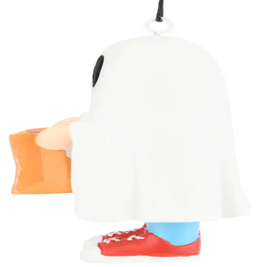 Trick or Treating Kid in Ghost Costume Halloween Ornaments {3}