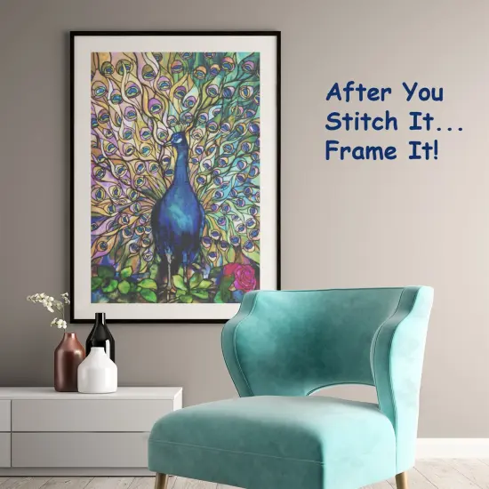 A Peacocks Glory inspired by Louis Comfort Tiffany Counted Cross Stitch Pattern {3}