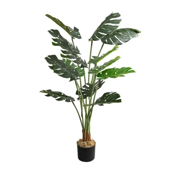 Faux Monstera Plant, Artificial Plants for Home Decor Indoor, Faux Plants, Fake Plant Decor, Fake Plants Tall Large Fake Plant Artificial Plants Indoor Tall Plants for Living Room Decor (4 feet) {2}