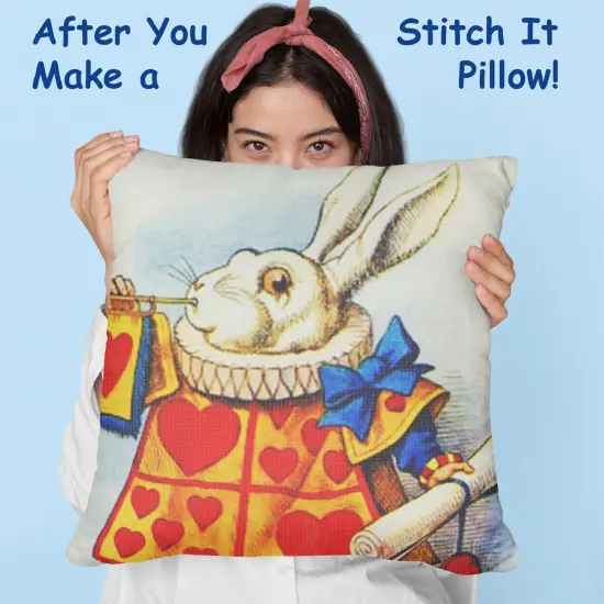 Tenniel's The White Rabbit Square Detail from Alice's Adventures in Wonderland Counted Cross Stitch Pattern {3}