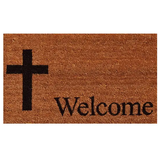 Cross Welcome Doormat {1}