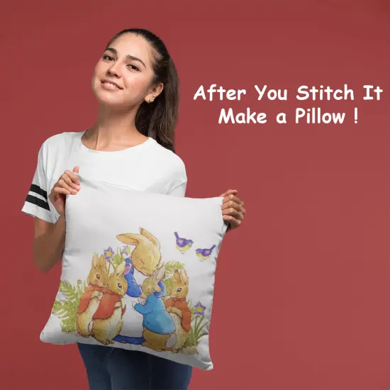 Peter Rabbit's Family in the Garden inspired by Beatrix Potter Counted Cross Stitch Pattern {4}