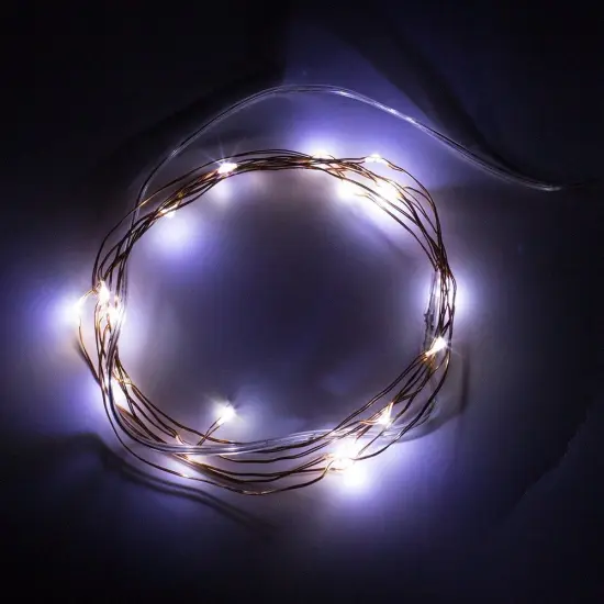 Perfect Holiday 40 LED Timer Silver Copper Fairy Light - White {4}