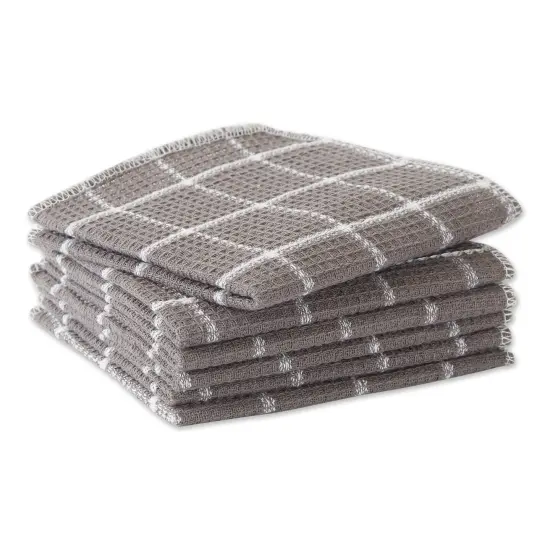 GRAY WINDOWPANE SCRUBBER DISHCLOTH SET/6 {2}