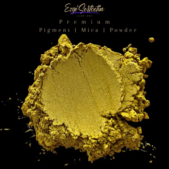 Premium Pigment Powder 50g | Authentic Unique & Bright Pearlescent Metallic and Neon Colors | Especially Formulated for Artwork, Resin, Slime, Plasticine and more by Ezgi Sertcetin Honeybee yellow {1}