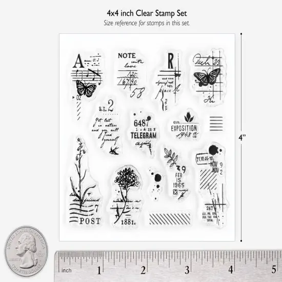 Mini Decorative Clear Photopolymer Stamps 4x4 inch by Wintertime Crafts {3}