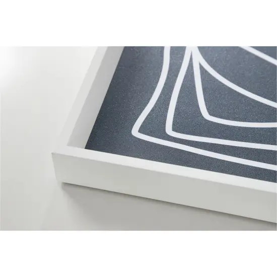 Amanti Art Decorative Wood Tray 13"x19" featuring 'Lines in Blue' by Beth Vassalo by Beth Vassalo Framed Art Print {4}