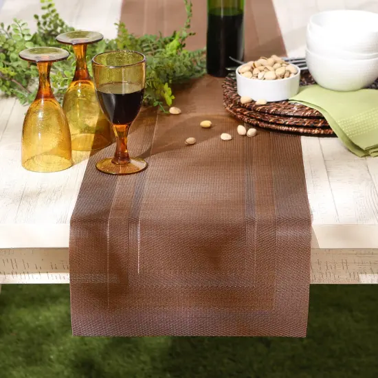 DII Cinnamon PVC Doubleframe Table Runner 14x72 {4}
