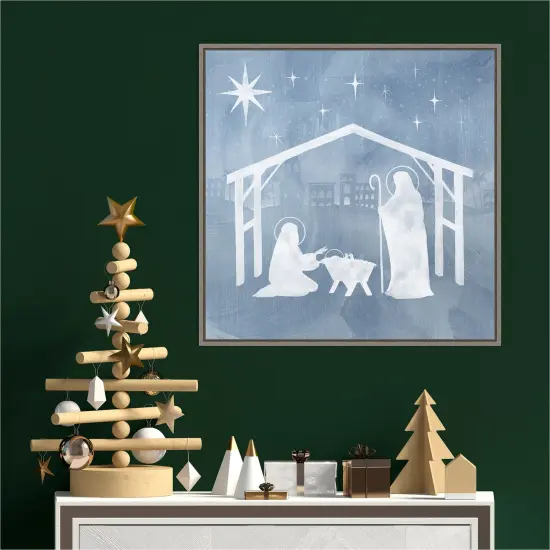 Star of Bethlehem I by Grace Popp 22-in. W x 22-in. H. Canvas Wall Art Print Framed in Grey {4}