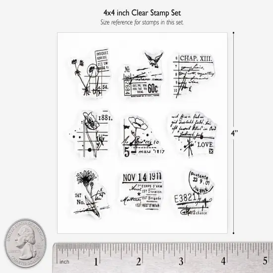 1 inch Small Decorative Stamps on 4x4 inch Sheet by Wintertime Crafts {3}
