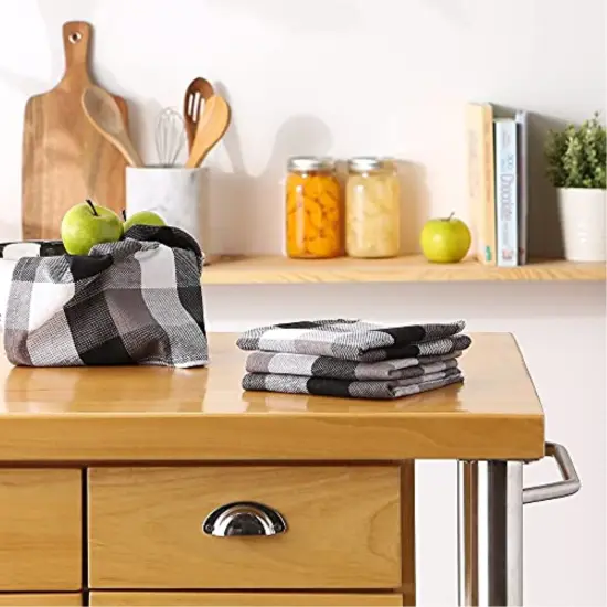 DII Solid Stone Windowpane Terry Dishcloth 6 Piece {4}