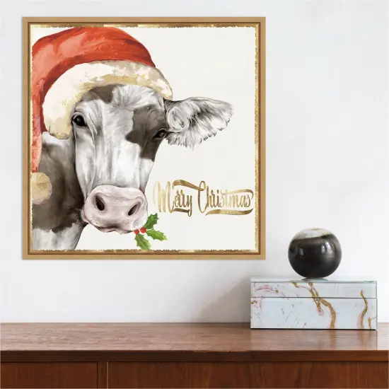 Christmas Cow by PI Studio Canvas Wall Art Print Framed {4}