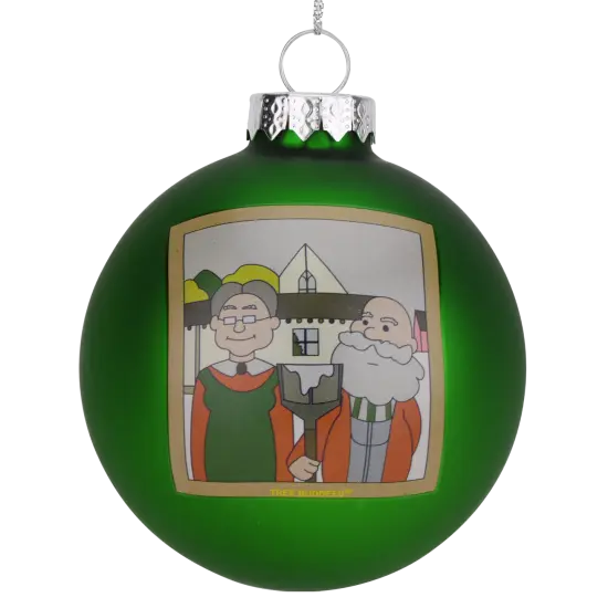 American Xmas Painting Glass Christmas Ornament {1}