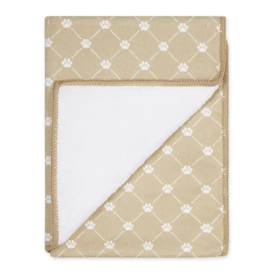 DII Taupe Printed Trellis Paw Small Pet Towel (Set of 3) {2}