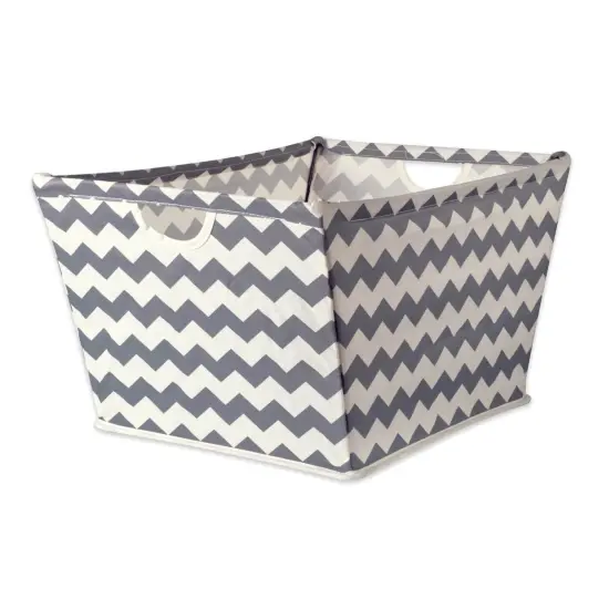 DII Polyester Bin Chevron Gray Trapezoid Large {1}