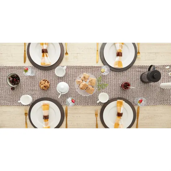 DII Teal Woven Table Runner 15x108 {6}