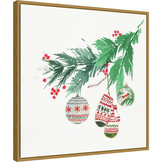 Christmas Morning by PI Studio 22-in. W x 22-in. H. Canvas Wall Art Print Framed in Gold {1}