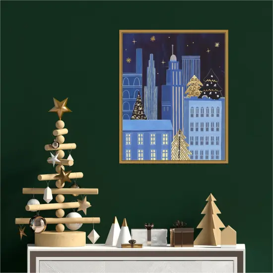 Holiday Night III by Melissa Wang 16-in. W x 20-in. H. Canvas Wall Art Print Framed in Gold {4}