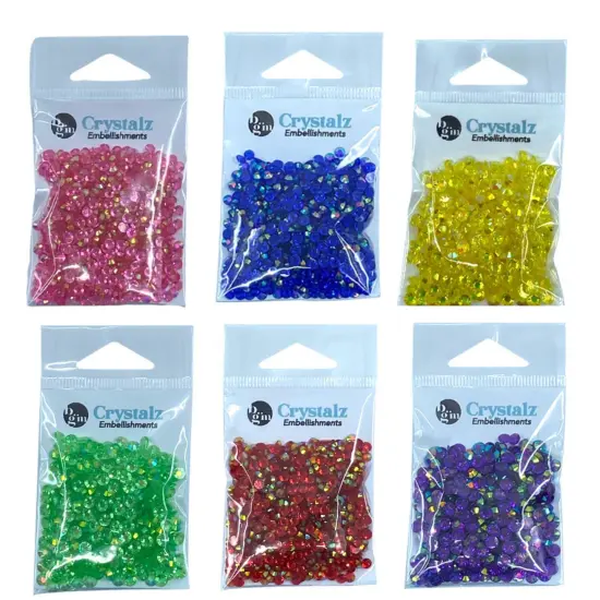 Buttons Galore Crystalz Bundle of Iridescent Gems - 2400 Pieces - Bright Colors {1}