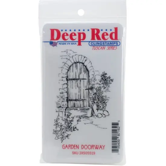 Deep Red Stamps Garden Doorway Rubber Stamp 2 x 3inches {2}