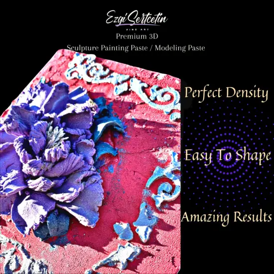 3D Premium Sculpture Painting Paste|Texture Paste|Decorative Plaster|Ready to Use|Ideal for Artwork|Stencil|Flowers|Texture|Art Relief|New Formula| 6 oz by Volume|Ezgi Sertcetin Choco milk {6}
